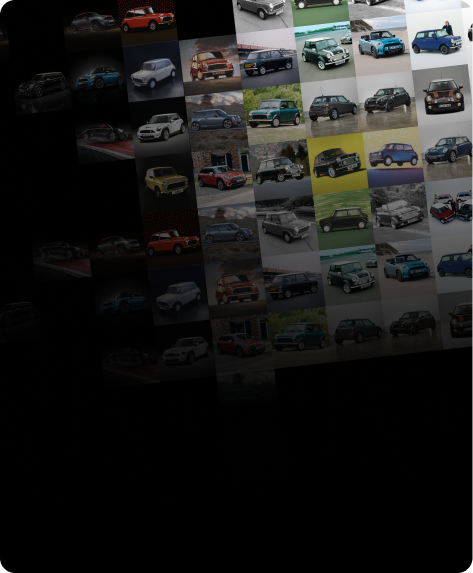 A grid featuring dozens of special edition MINIs throughout the years.
