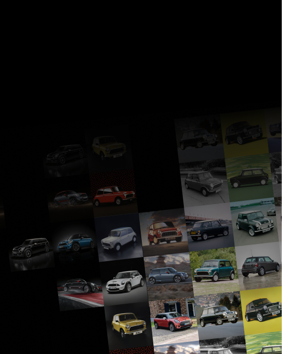 A grid featuring dozens of special edition MINIs throughout the years.