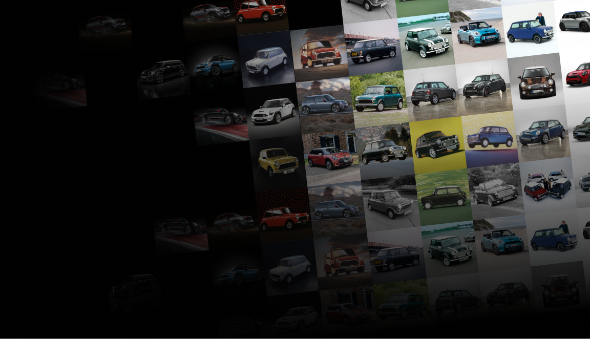 A grid featuring dozens of special edition MINIs throughout the years.