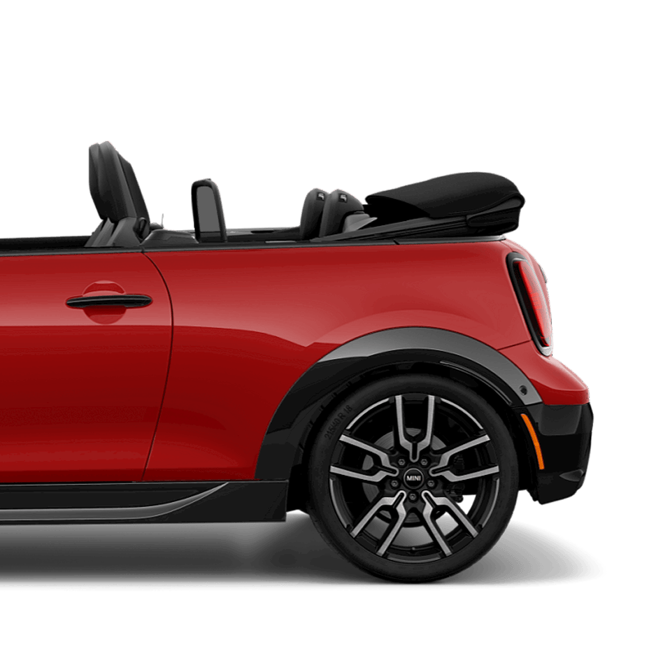 Side view of the rear half of the MINI Cooper Convertible