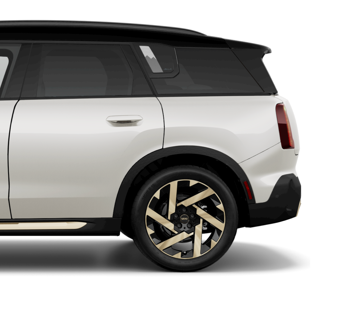 Side view of the rear half of the Countryman SE ALL4.