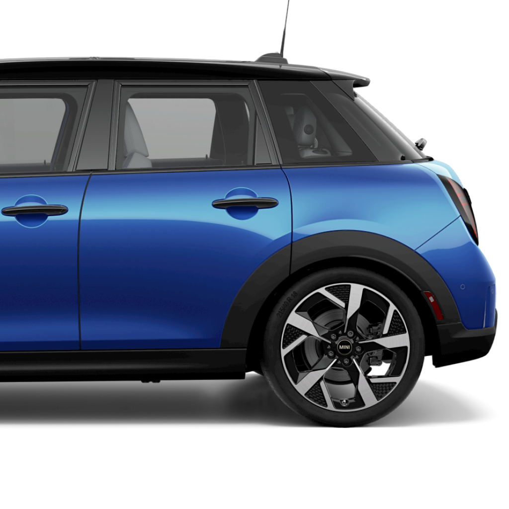 Side view of the rear end of the MINI Cooper Oxford Edition.