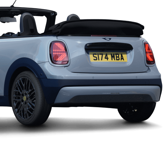 Side view of the rear end of the MINI Paul Smith Edition.